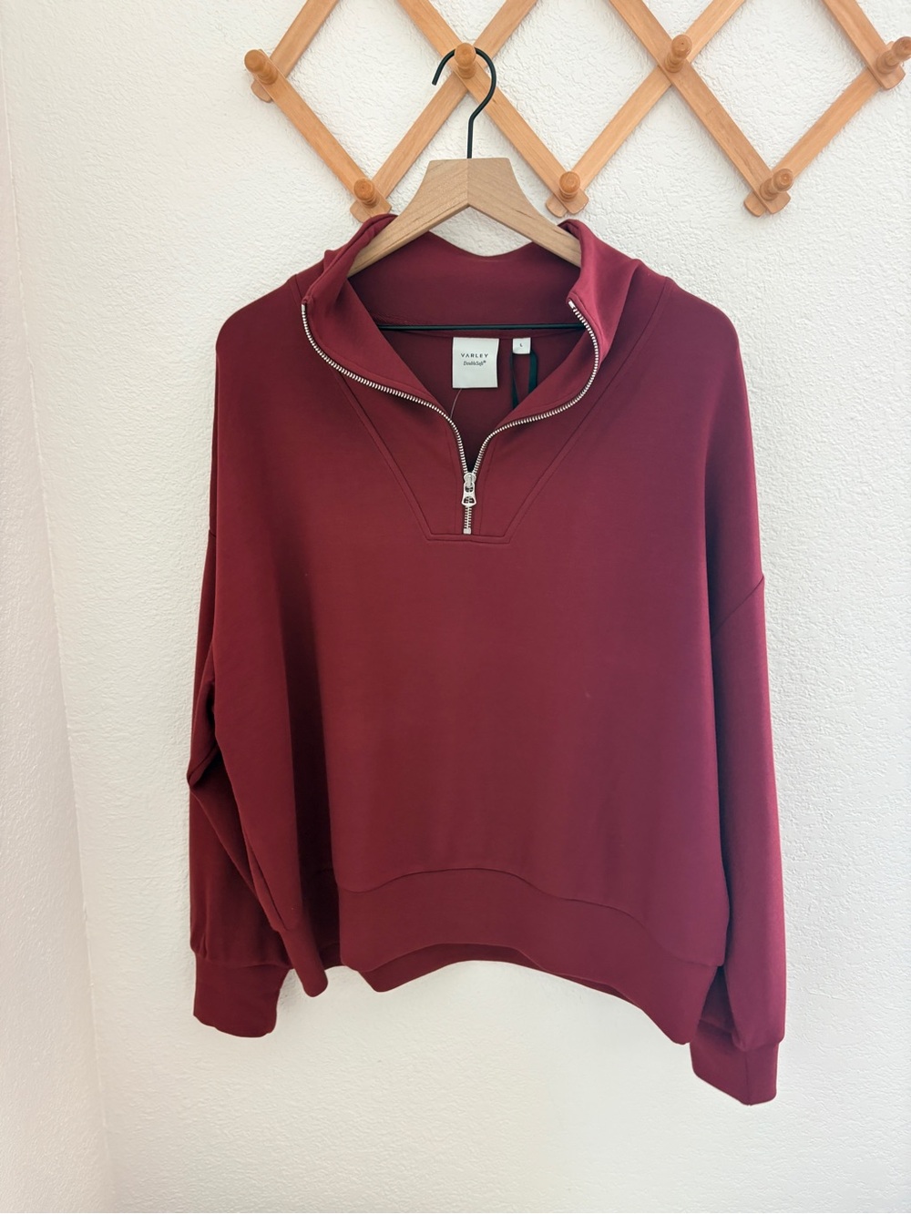 NWT Varley Hawley Half-Zip Pullover in New Maroon - Picture 13 of 14